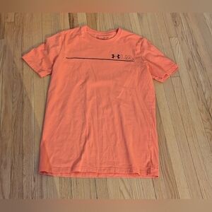 Under Armour Men's Orange Tee with Black Logo